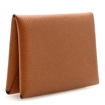 Hermes Epsom Calvi Duo Card Case Gold 3 of 8