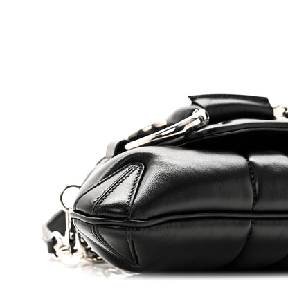 Gucci Nappa Vertical Matelasse Small Maxi Horsebit Chain Shoulder Bag Black 9 of 10