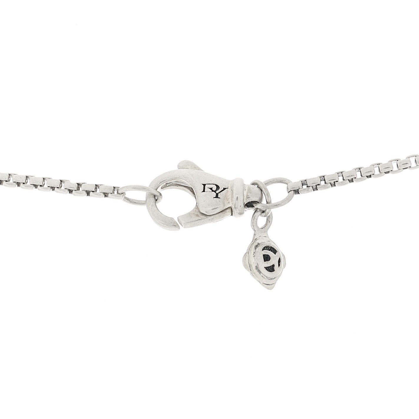 David Yurman Sterling Silver Diamond Black Orchid 9mm Chatelaine Pave Bezel Pendant Necklace 5 of 6