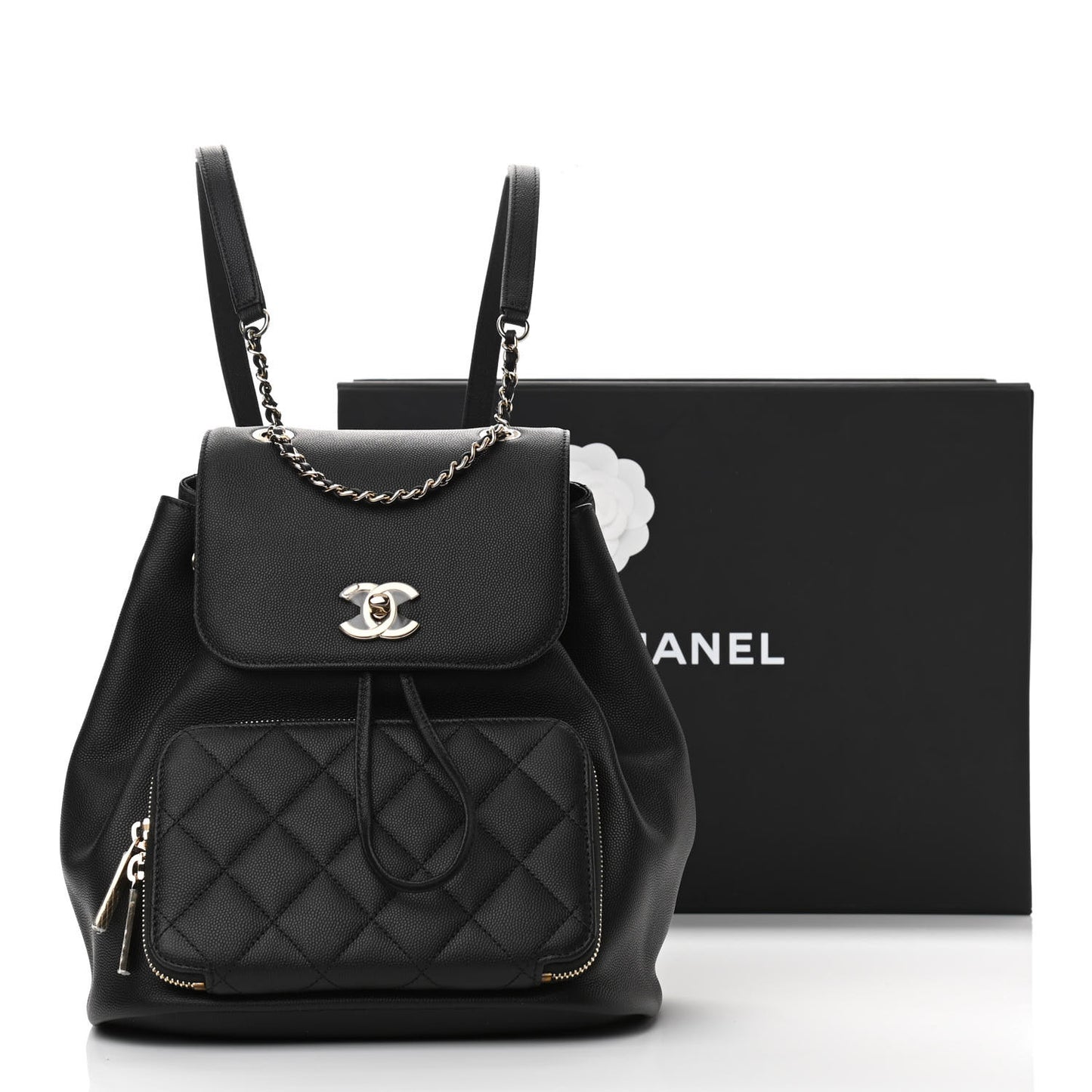 Caviar Quilted Business Affinity Backpack Black
