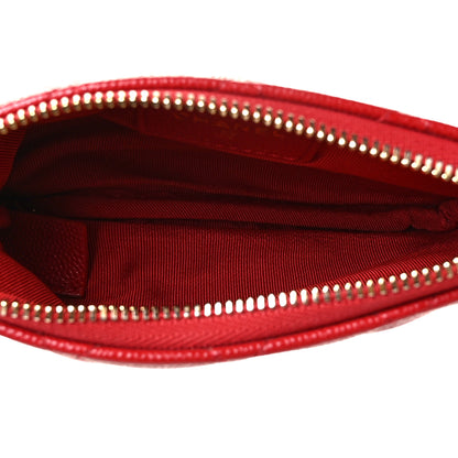 Chanel Caviar Quilted Small Cosmetic Case Red 5 of 10