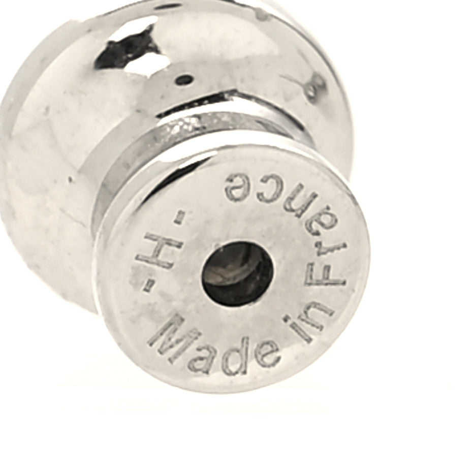 Palladium Lacquered Mini Pop H Earrings White