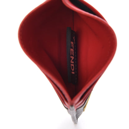 Fendi Vitello Century Monster Eyes Inlay Card Holder Black Giallo Rosso 5 of 9