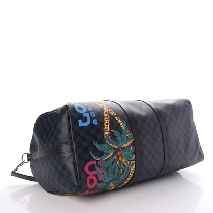 Louis Vuitton Damier Cobalt Jungle Keepall Bandouliere 55 4 of 10