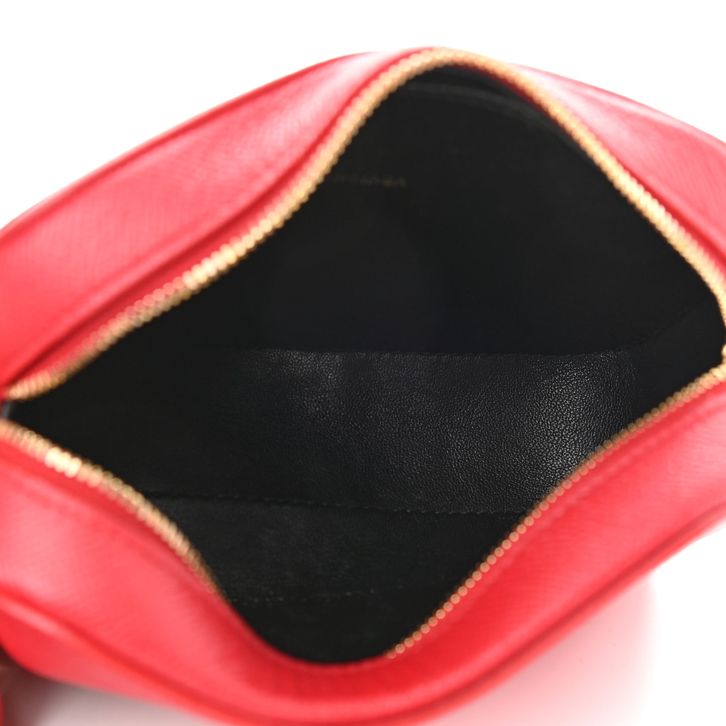 Signature Grained Calfskin Logo XS Ville Camera Bag Rouge Lantern Black
