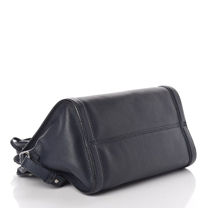 Alexander McQueen Pebbled Calfskin Small Skull Padlock Zip Around Tote Navy 5 of 11