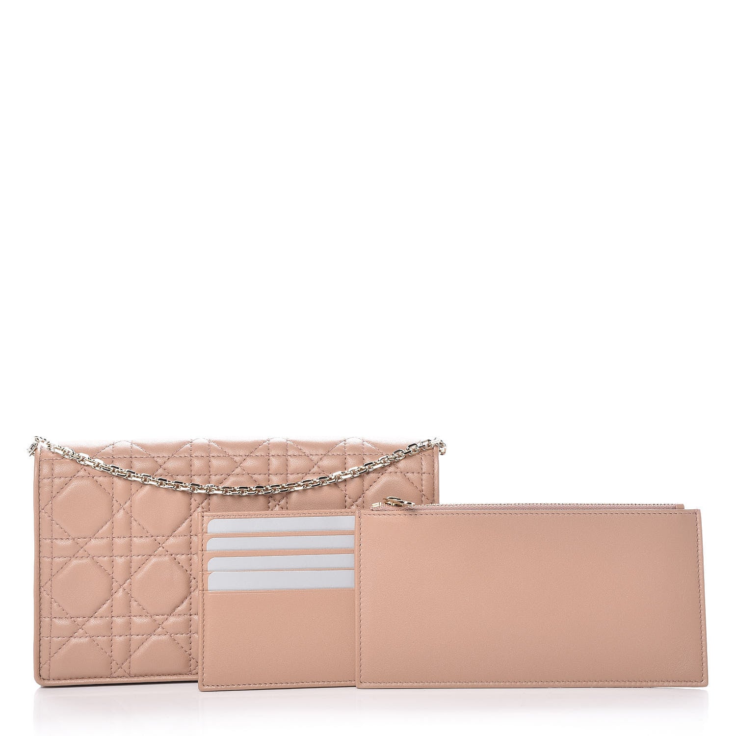 Christian Dior Lambskin Cannage Lady Dior Pouch Beige 10 of 11