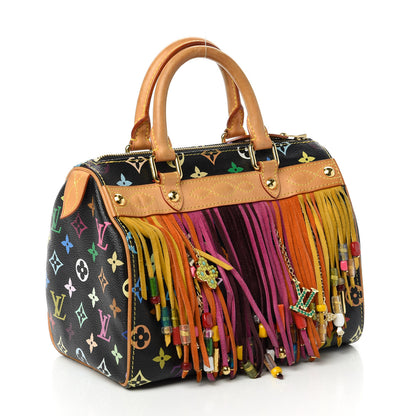 Louis Vuitton Monogram Multicolor Fringe Speedy 25 Black 3 of 10