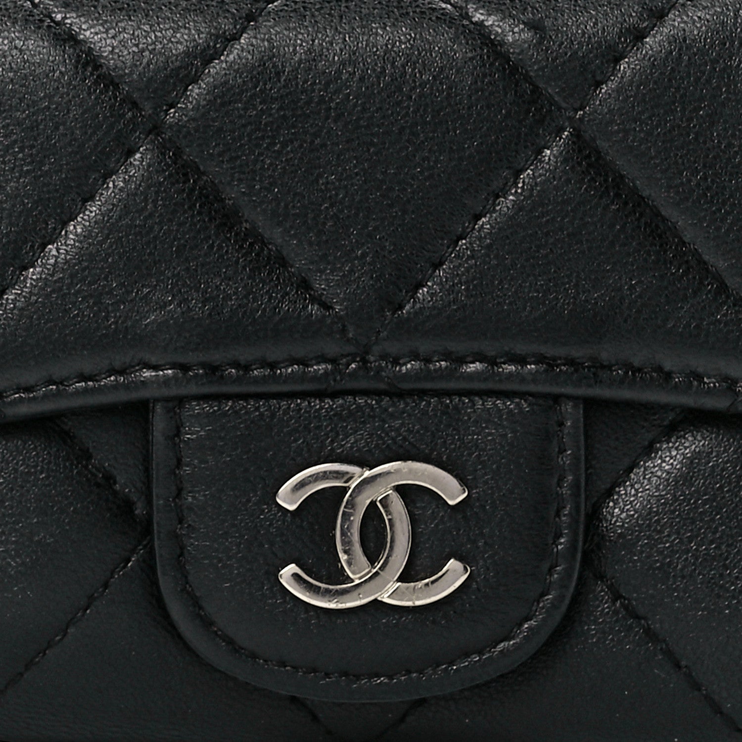 Chanel Lambskin Quilted 6 Key Holder Black 9 of 13