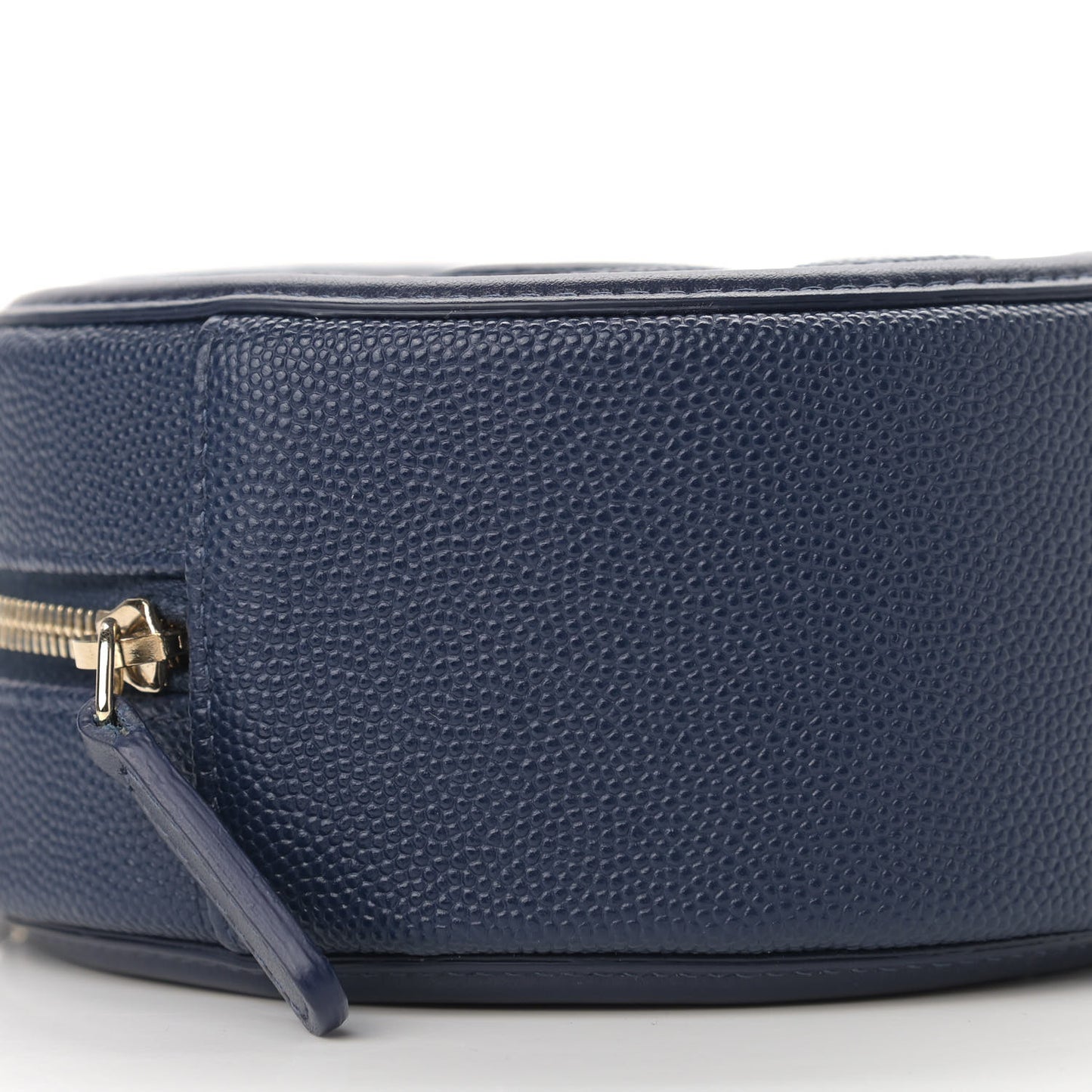 Caviar Quilted Round Filigree Crossbody Navy