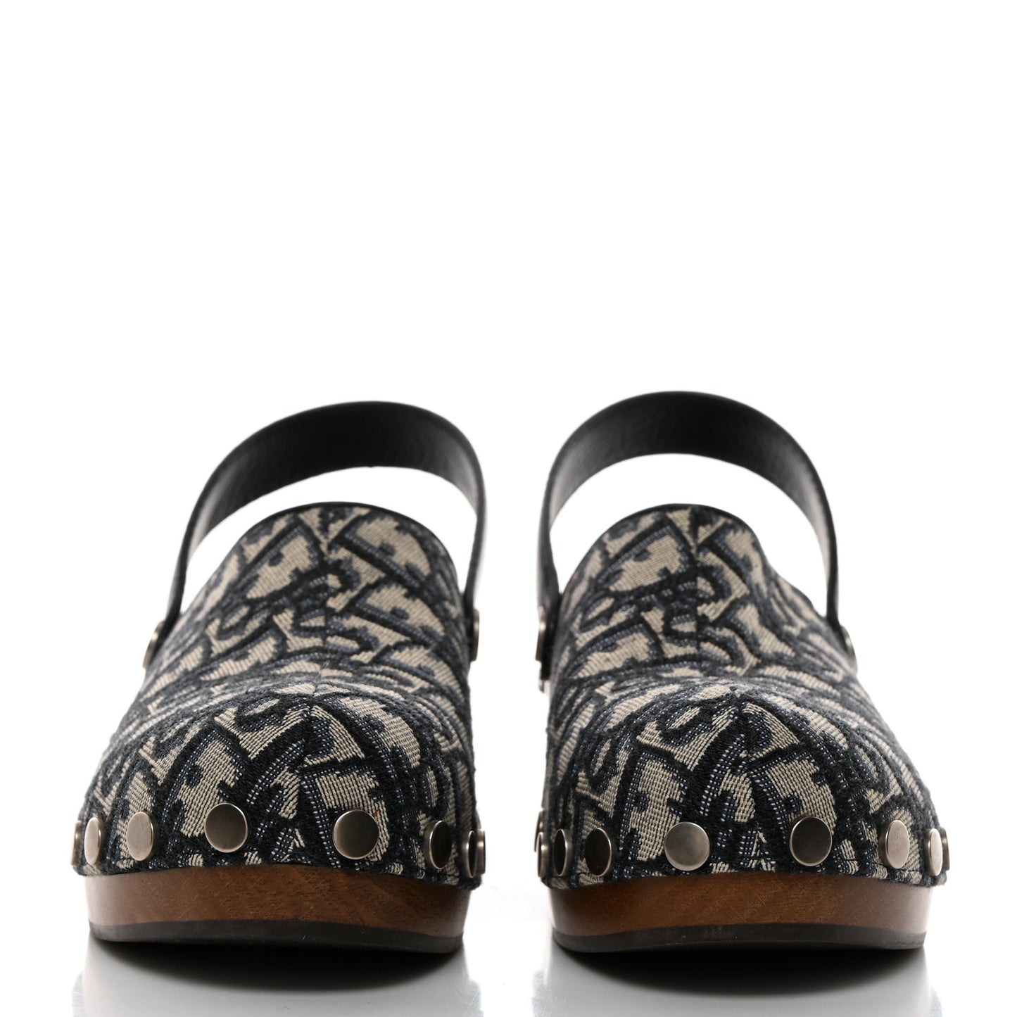Canvas Oblique Diorquake 20mm Slingback Clogs 38 Deep Blue