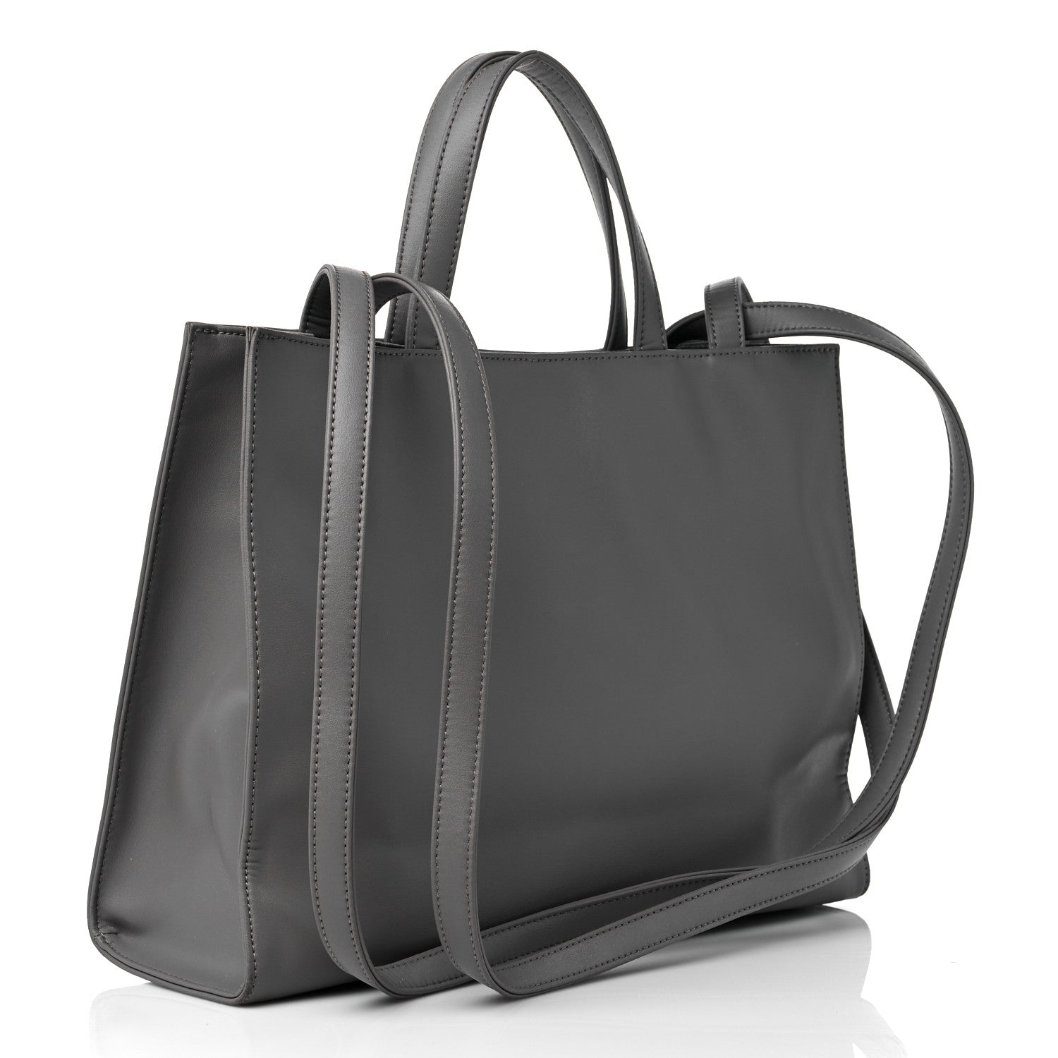 Telfar Vegan Leather Medium Shopping Bag Grey 3 of 12