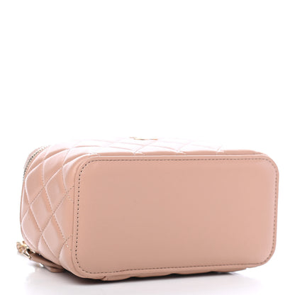 Chanel Lambskin Quilted Small Top Handle Vanity Case With Chain Beige 4 of 9