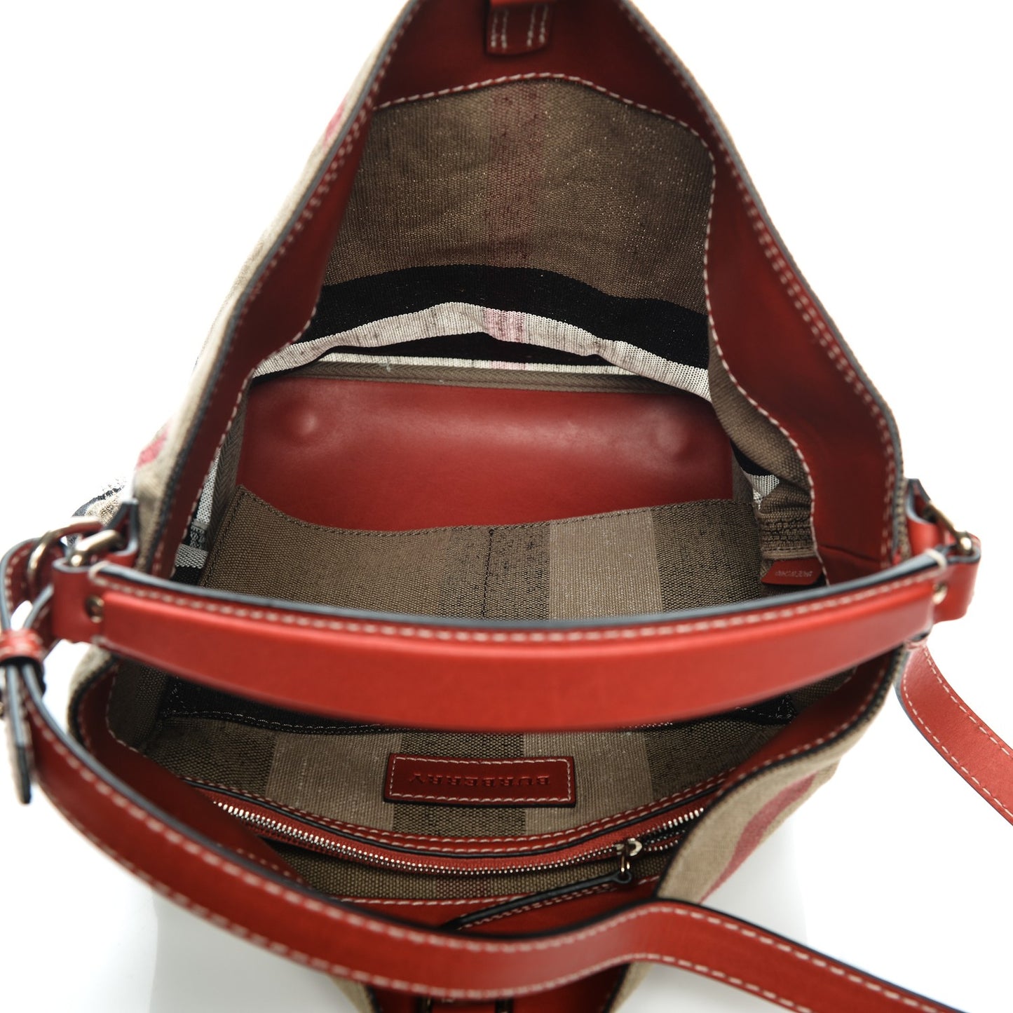 Canvas Mega Check Medium Ashby Hobo Red
