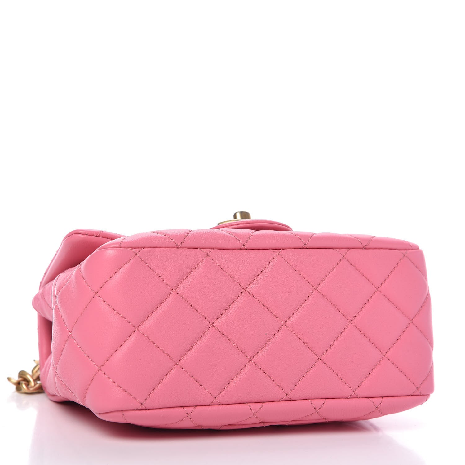 Chanel Lambskin Resin Quilted Mini Pearl Samba Square Flap Pink 4 of 10