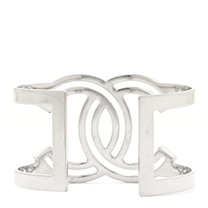 Chanel Metal Crystal CC Cuff Silver 3 of 5