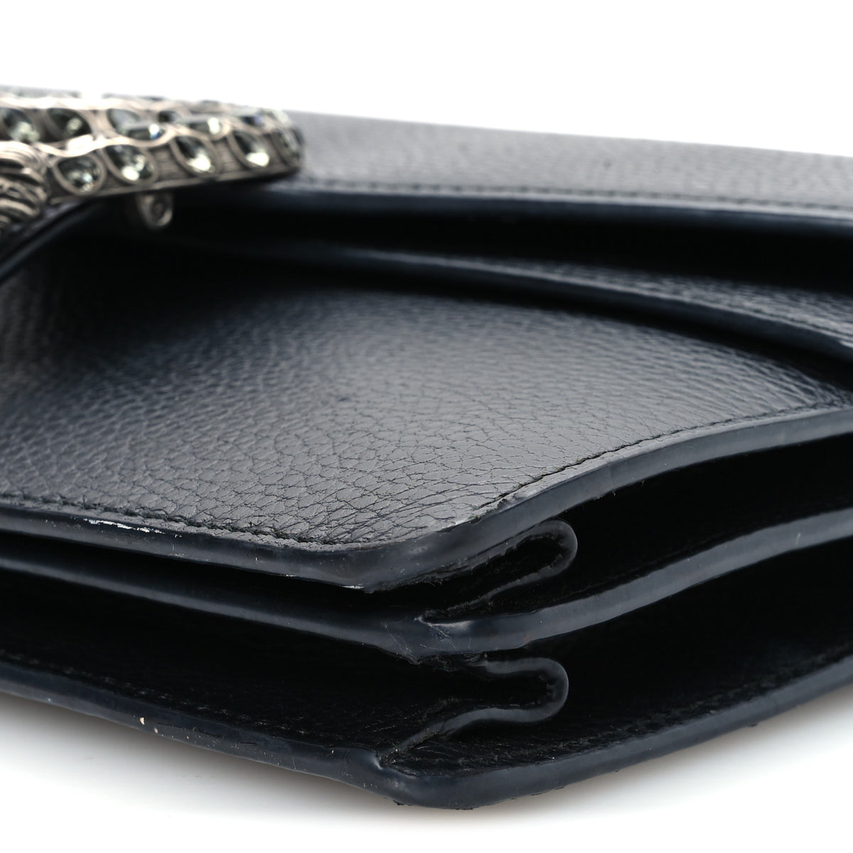 Gucci Pebbled Calfskin Small Dionysus Shoulder Bag Black 12 of 13
