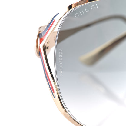 Gucci Metal Oversized Round Frame GG0225S Sunglasses Gold 8 of 9