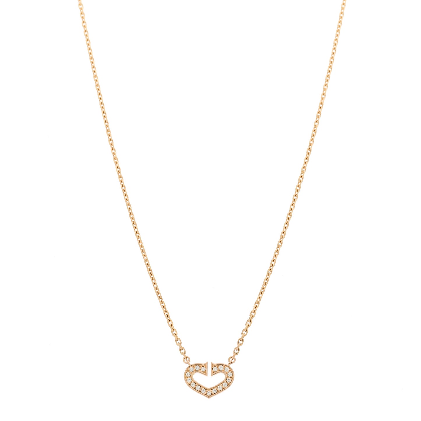 18K Yellow Gold Diamond Hearts And Symbols Pendant Necklace