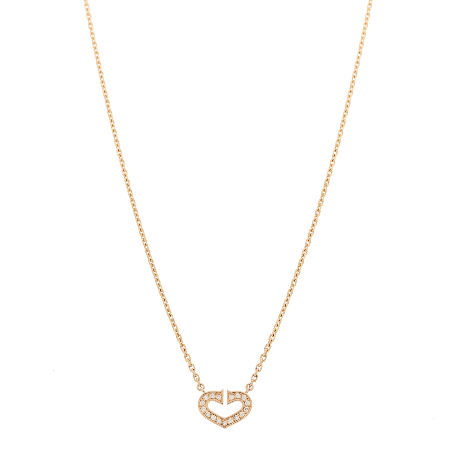 Cartier 18K Yellow Gold Diamond Hearts And Symbols Pendant Necklace 1 of 6