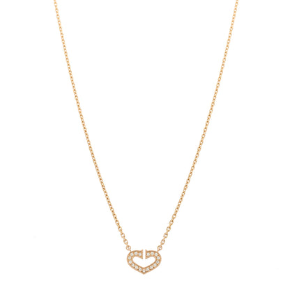 Cartier 18K Yellow Gold Diamond Hearts And Symbols Pendant Necklace 1 of 6