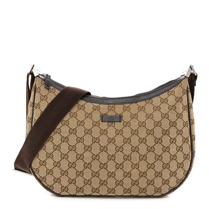 Gucci Monogram Medium Half Moon Hobo Dark Brown 1 of 11
