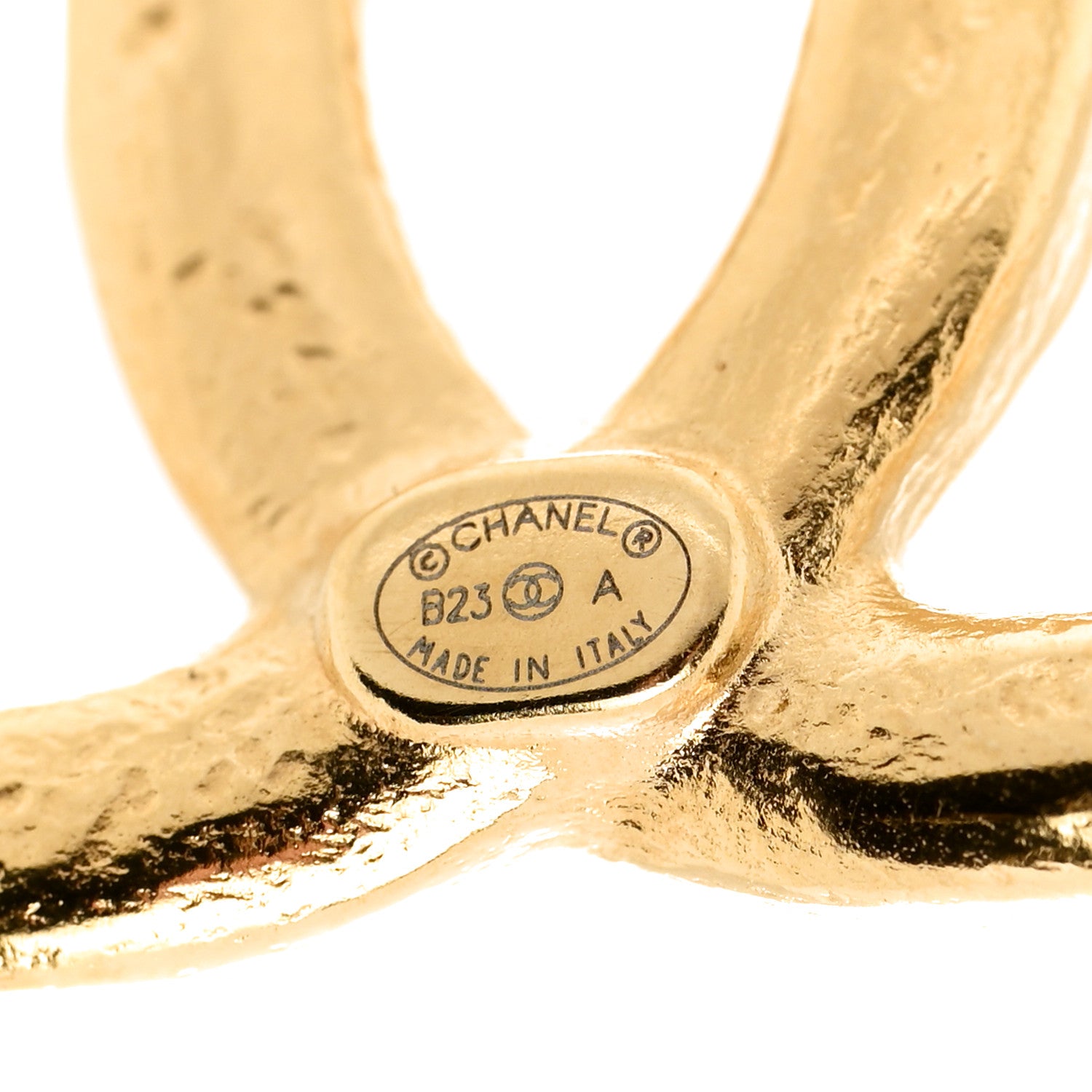 Chanel Metal Tweed Effect CC Earrings Gold 4 of 6