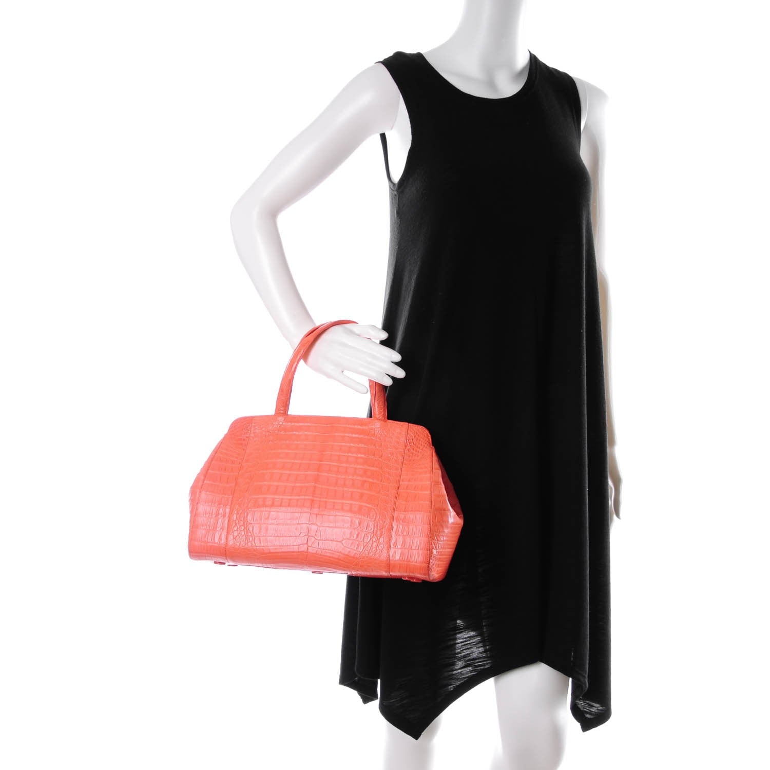 Nancy Gonzalez Crocodile Tote Coral 2 of 7