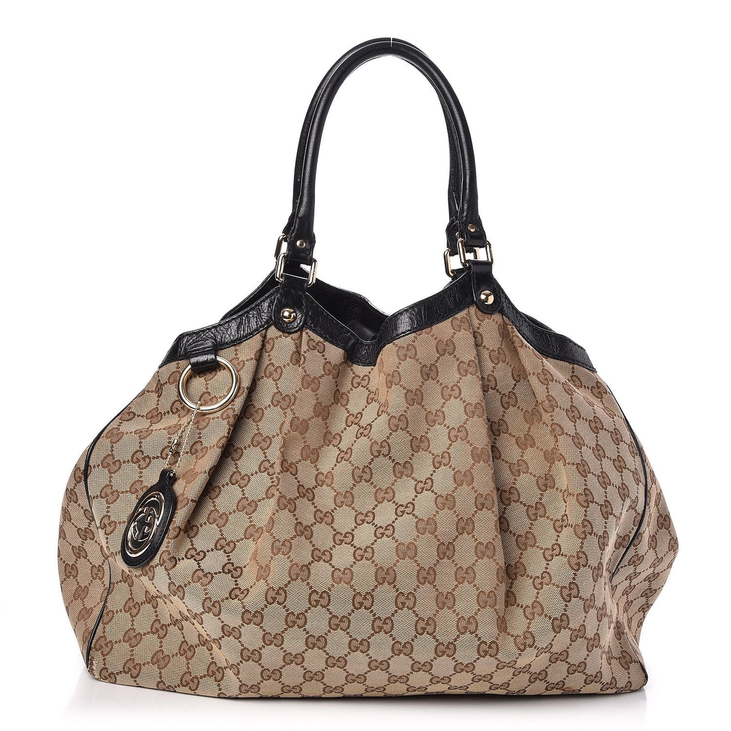 Monogram Large Sukey Tote Beige Ebony Black