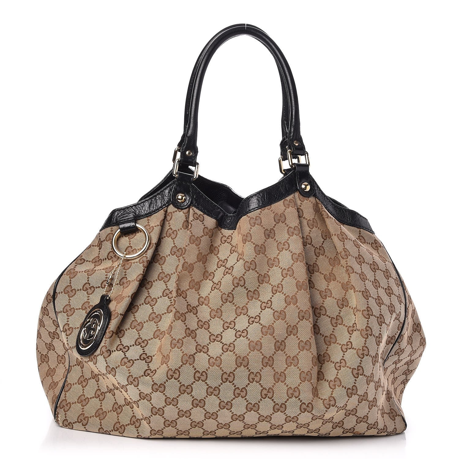 Gucci Monogram Large Sukey Tote Beige Ebony Black 1 of 7
