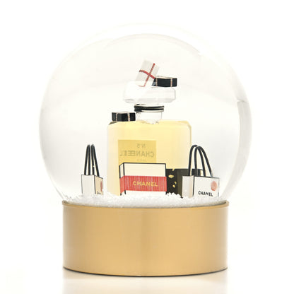 Chanel Glass N°5 Perfume Bottle Snow Globe Gold 3 of 8