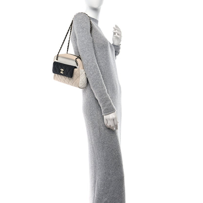 Chanel Goatskin Quilted Tri-Color Medium In & Out Camera Case Beige White Black 2 of 12