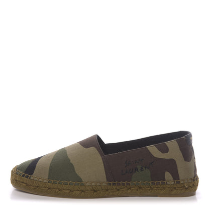 Saint Laurent Canvas Camouflage Espadrilles 40 Kaki Black 1 of 10