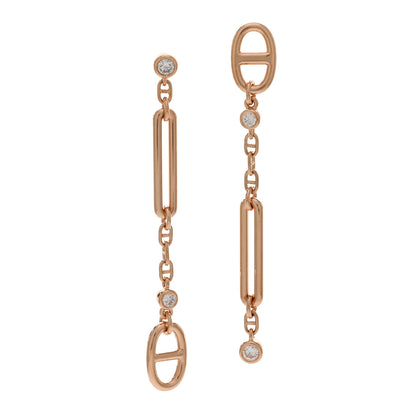 Hermes 18K Rose Gold Diamond Chaos Earrings 1 of 4