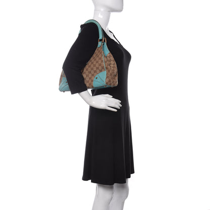 Gucci Monogram Calfskin Large Bardot Shoulder Bag Turquoise 2 of 10