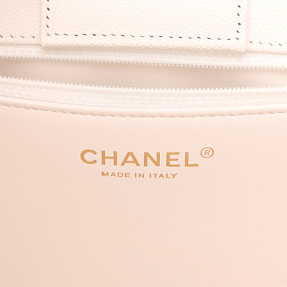 Chanel Caviar Quilted Large Classic Shopping Tote White 6 of 10