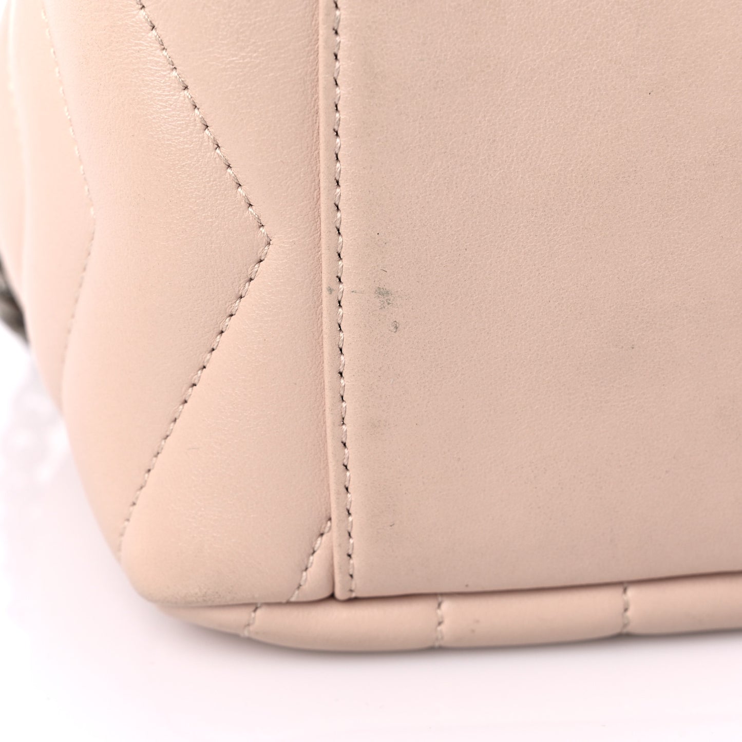 Calfskin Y Quilted Monogram Small Loulou Bowling Bag Nude Powder