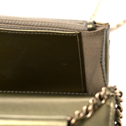 Chanel Metallic Aged Calfskin Quilted Reissue Wallet On Chain WOC Green 15 of 16