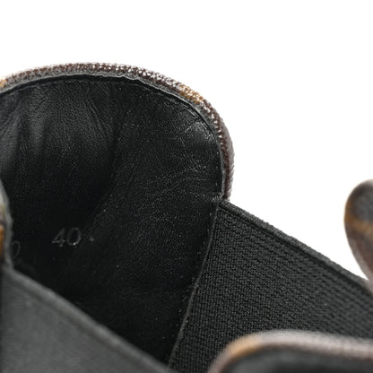 Louis Vuitton Calfskin Monogram Beaubourg Ankle Boots 40 Black 10 of 16