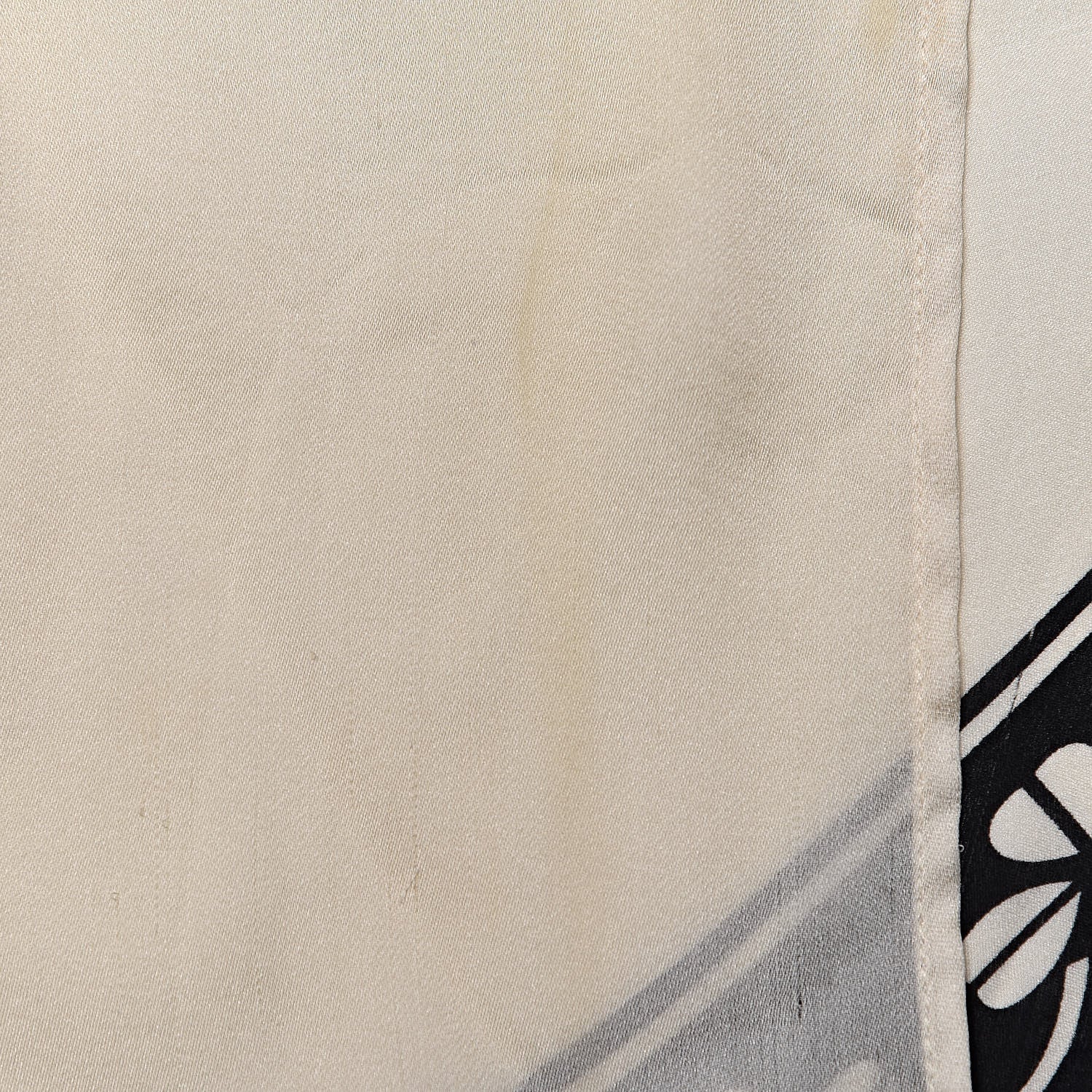 Chanel Silk Clover Scarf Black Ivory 5 of 7