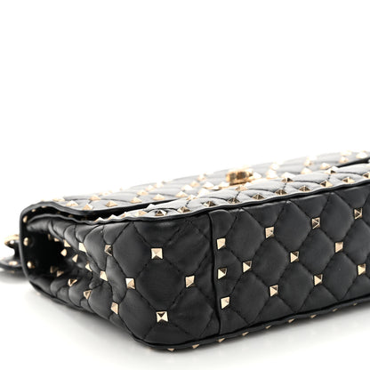 Valentino Garavani Lambskin Medium Rockstud Spike Shoulder Bag Black 8 of 10