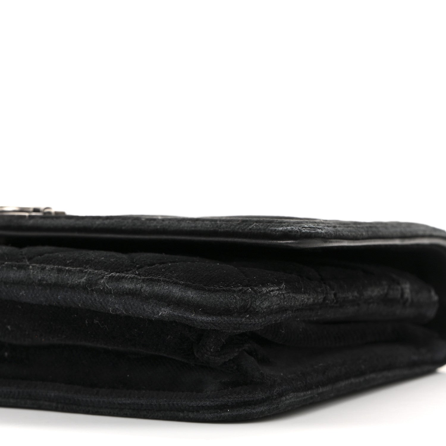 Chanel Velvet Quilted Boy Wallet On Chain WOC Black 11 of 15
