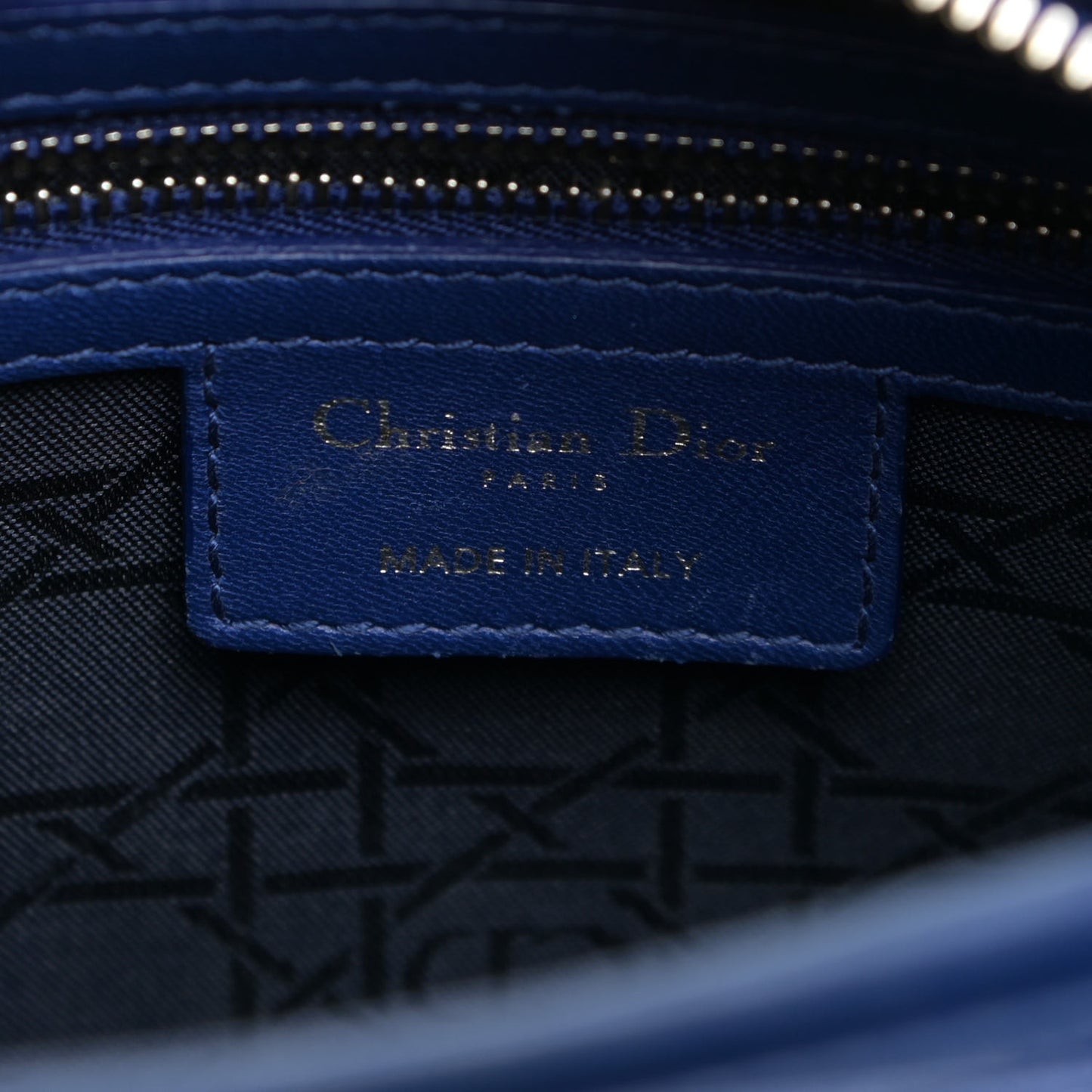 Lambskin Cannage Medium Lady Dior Blue