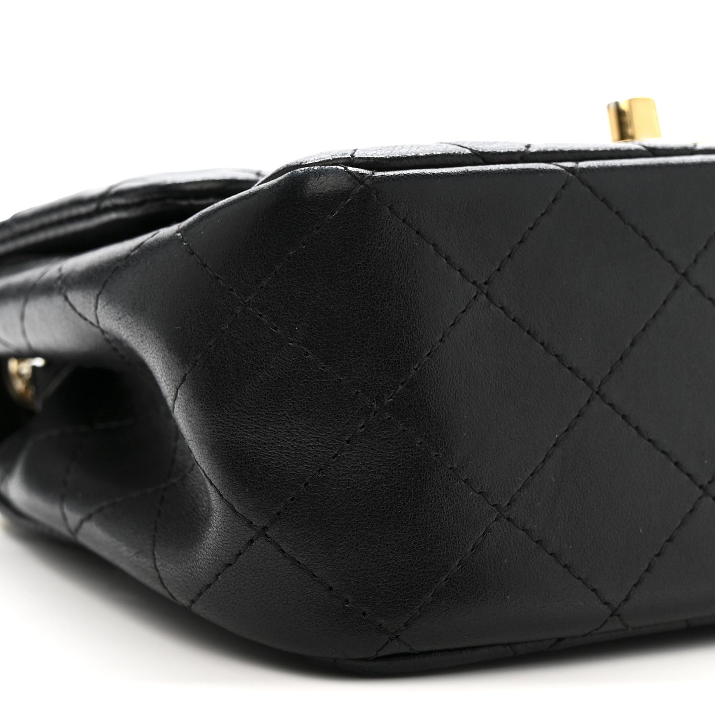 Lambskin Quilted Mini Square Flap Black