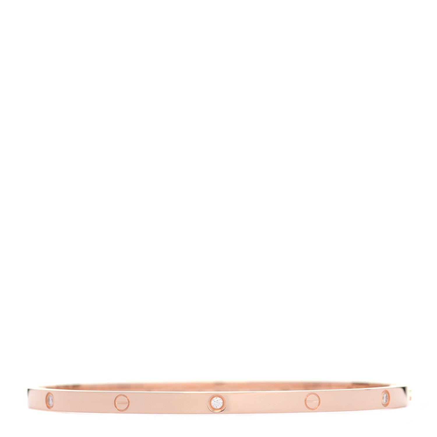 Cartier 18K Pink Gold 6 Diamond Small LOVE Bracelet 19 1 of 5