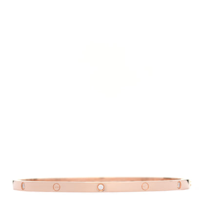 Cartier 18K Pink Gold 6 Diamond Small LOVE Bracelet 19 1 of 5