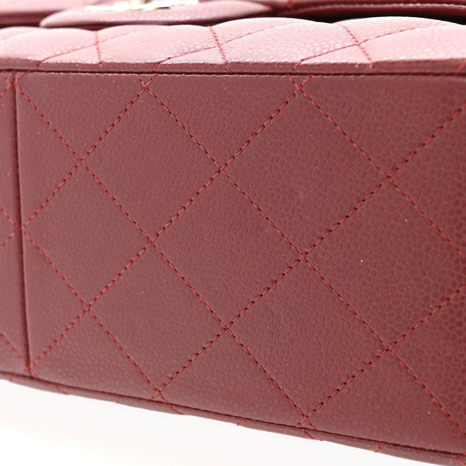 Chanel Caviar Quilted Jumbo Double Flap Dark Red 11 of 12