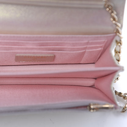 Chanel Iridescent Lambskin Quilted Mini Wallet On Chain WOC Ivory 7 of 11