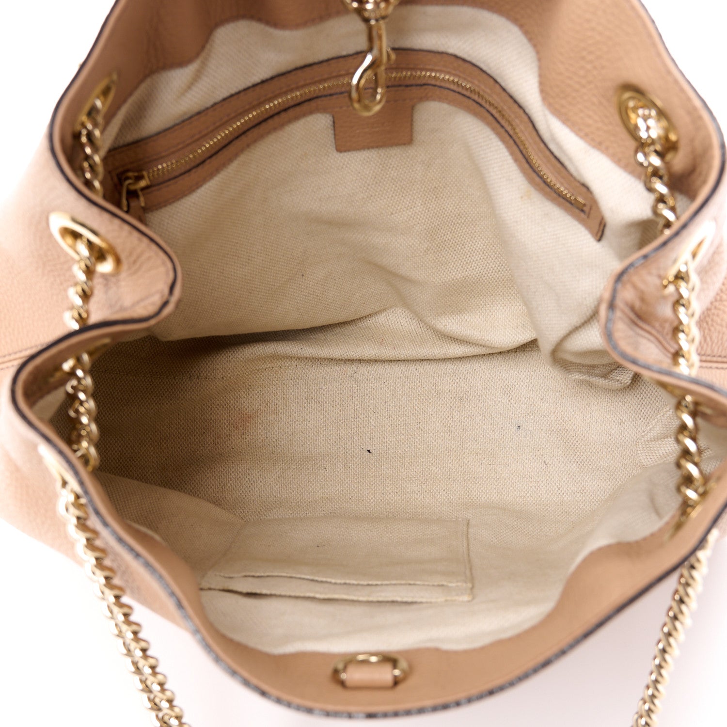 Gucci Pebbled Calfskin Medium Soho Chain Shoulder Bag Camelia 5 of 16