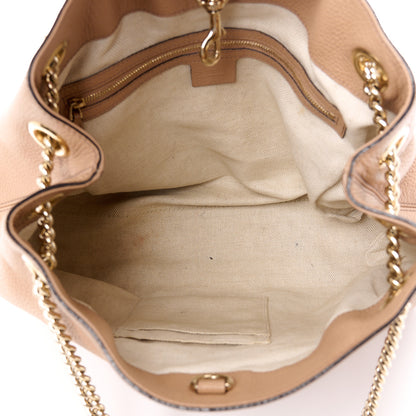 Gucci Pebbled Calfskin Medium Soho Chain Shoulder Bag Camelia 5 of 16